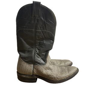Nocona Cowboy Boots Men’s Sz 8.5 D Gray Leather Western Vintage USA